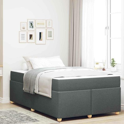 zahrada-XL 3399343 Rám postele s matrací Tmavě šedá textil