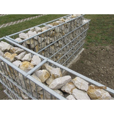 TopStone Gabiónový plot - v. 1,2 m, d. 2,5 m, š. 20-40 cm, oko 5x20cm, stĺpik 2x1,6 m + komponenty