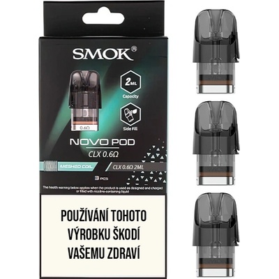SMOK Novo CLX Pod meshed cartridge 0,6 ohm 2 ml 3 ks