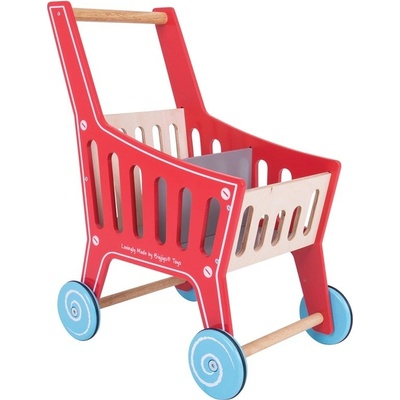 Bigjigs Dřevěný nákupní vozík Supermarket