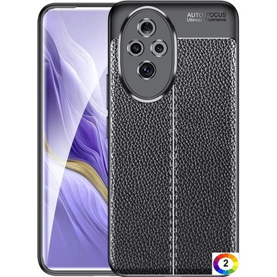 Honor 200 5G Удароустойчив Litchi Skin Калъф и Протектор
