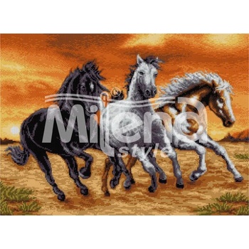 Milena Style Прерийни коне - гоблен със схема конци Ariadna 1: 4