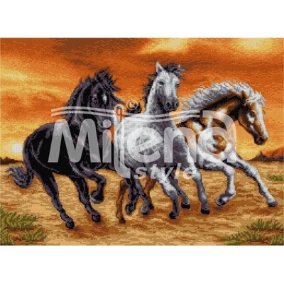 Milena Style Прерийни коне - гоблен със схема конци Ariadna 1: 4