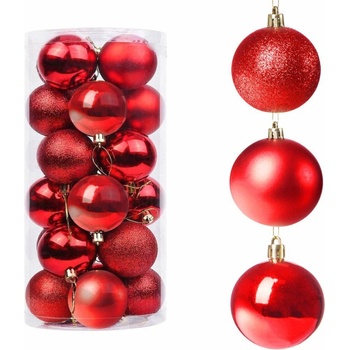 SPRINGOS Vianočné banky červené mix 6cm sada 30ks