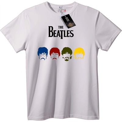 NOONEBRAND Тениска The Beatles Цветни Силуети - M, White