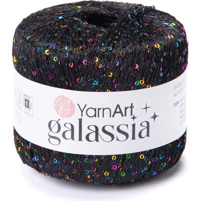 YarnArt Příze Galassia 5806 černá barevné flitry