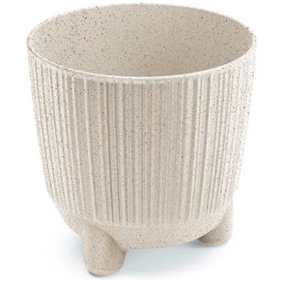 PROSPERPLAST Kvetináč RYFO N ECO WOOD biely 10,7cm