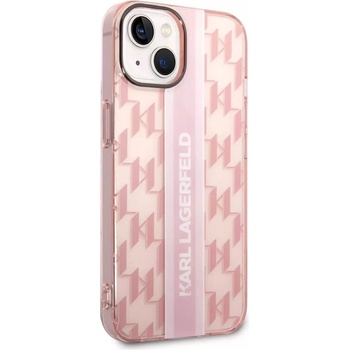 KARL LAGERFELD Калъф Karl Lagerfeld, Monogram Vertical Stripe за iPhone 14 Plus, KLHCP14MHKLSPCP, Розов (KLHCP14MHKLSPCP)