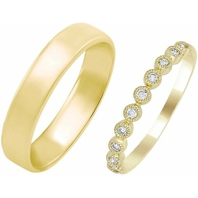 Eppi Vintage obrúčka s lab grown diamantmi a komfortný prsteň Edan RW44443
