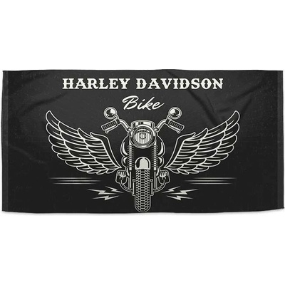 Sablio Ručník s potiskem Harley Davidson S křídly 50 x 100 cm