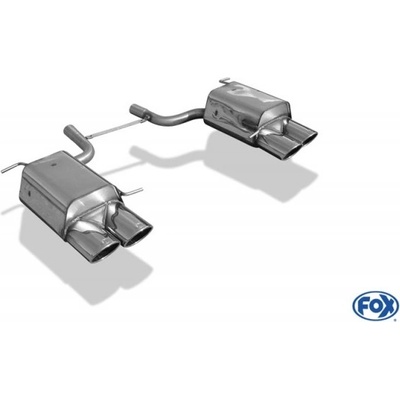 FOX Nerezový koncový tlmič s dvojitým vyústením na každej strane 2x115x85mm (Typ 32) MERCEDES SLK/ SLC - R172