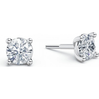 DF dámske náušnice 6409, biele zlato s laboratórnymi diamantmi s hmotnosťou 1,00 ct VS1/F