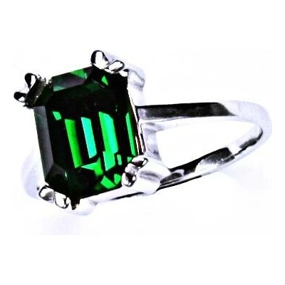 Čištín Stříbrný prsten s krystalem emerald T 1201