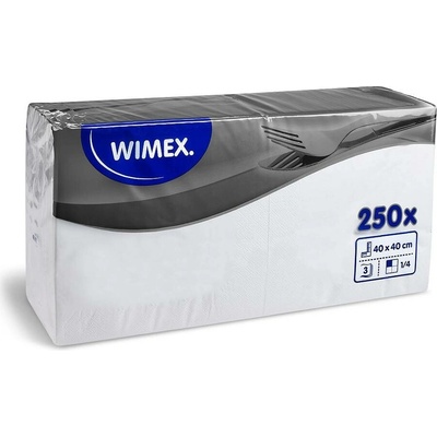 Wimex ubrousky 3V 40x40cm bílé 250ks 88300