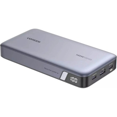 UGREEN Nexode Two Way Power Bank 25000 mAh 145W - преносима външна батерия с 2xUSB-C и 1xUSB-A изходи и технология за бързо зареждане (сив)