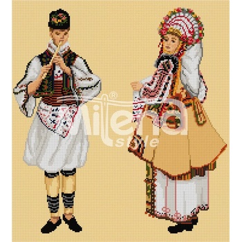 Milena Style Плевенска носия - гоблен със схема конци dmc 1: 1