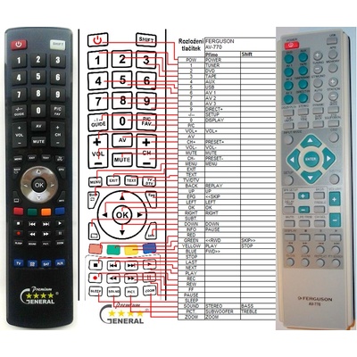 GENERAL FERGUSON AV-770 - съвместимо дистанционно управление на марката General (AV-770)