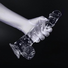 Realrock Realistické dildo s prísavkou 15,5 cm transparentné