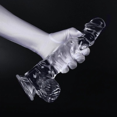 Realrock Realistické dildo s prísavkou 15,5 cm transparentné