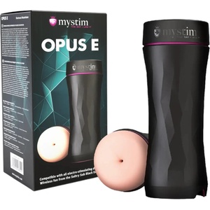 mystim Opus E Anus - електро мастурбатор изкуствен анус (натурален-черен) - lovesexshop