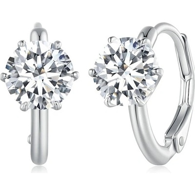 P&J Jewellery stříbrné moissanitové náušnice Adoratio SME17