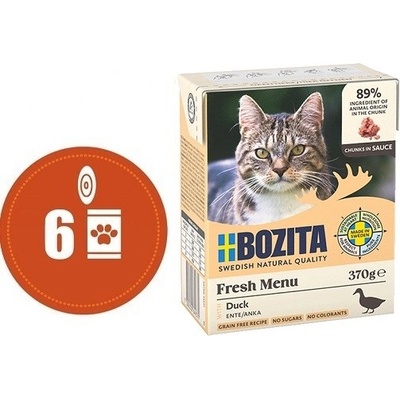 Bozita Cat Fresh Menu kousky v omáčce s kachnou 6 x 370 g