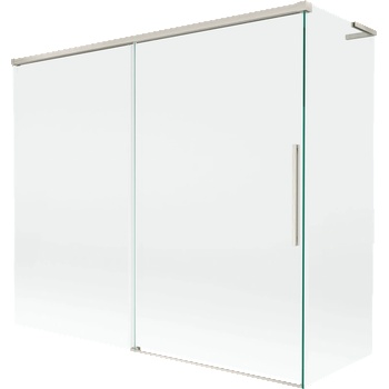 Mexen Rox L преграда за вана 2-крилна плъзгаща се 180 + 90 x 150 см, прозрачна, четка никел - 8C9L-180-090-97-00 (8C9L-180-090-97-00)