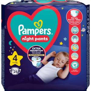 Pampers Памперс нощни пелени размер 4 25 броя