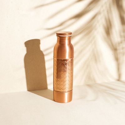 Forrest & Love Měděná lahev na vodu gravírovaná Mozaika 900 ml