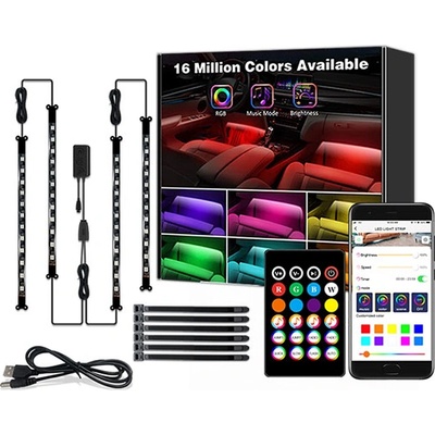 ELMARK Bluetooth АВТОМ. led ЛЕНТИ С МУЗ. КОНТРОЛ, КОМПЛЕК (99led985s)