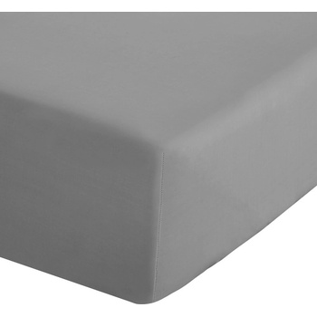 Catherine Lansfield Сив еластичен чаршаф от перкал 90x190 cm Easy Iron Percale - Catherine Lansfield (BD/18277/W/SFD/GY)