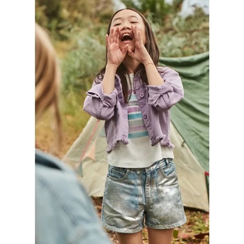 Mayoral Деним къс панталон за момиче със сребристи нюанси Mayoral