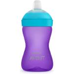 Philips Неразливна чаша с мек накрайник Philips Avent - My Grippy, 300 ml Лилава (SCF802/02)