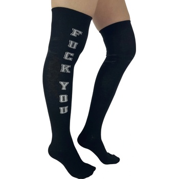 Pamela mann чорапи над коляното PAMELA MANN - F You Over - черно/бяло - PM1102