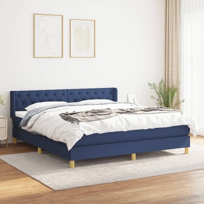 vidaXL 11461.3130527 Boxspring postel s matrací modrá textil