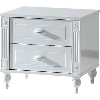 Нощно шкафче Perla бял гланц
