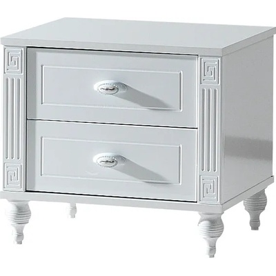 Нощно шкафче Perla бял гланц