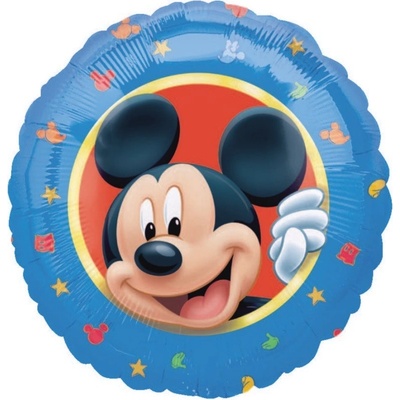 Fóliový balónek Mickey Mouse modrý kulatý 43 cm