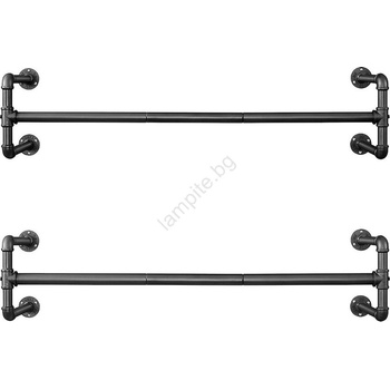 Euziel Комплект от 2 стенни закачалки за дрехи linea, черни (ez0167)