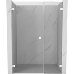 Mexen Lunar-B L лява врата за душ 150 см, прозрачна, бяла - 832SL-150-050-20-00-L (832SL-150-050-20-00-L)