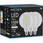 Mexen Vintis 3x LED филаментна крушка E27, G125, 10W, Неутрална - 4000K, 1320 lm, clear (L158-E27-1040-00x03)