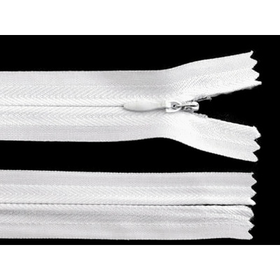 Spirálový zip skrytý No 3 délka 25 cm Varianta: 101 bílá, Balení: 1 ks