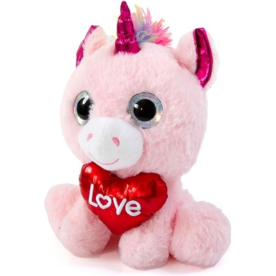 Плюшена играчка - Еднорог със сърце 24 см, розов (С390021v2)