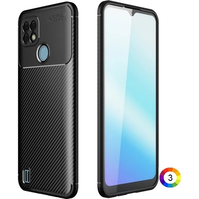OPPO Realme C21 Удароустойчив Carbon Fiber Калъф и Протектор