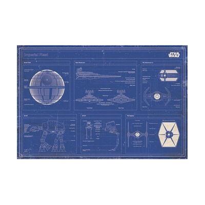 Donga Plagát - Star Wars Imperial Fleet Blueprint