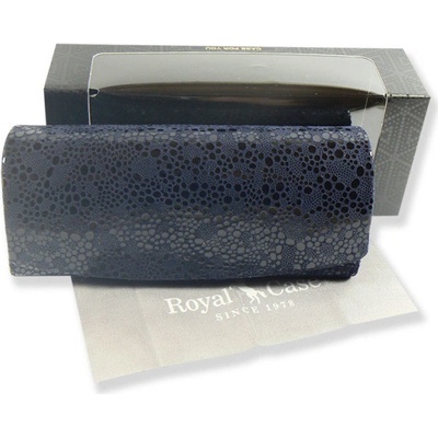 Feba luxusní dámské pouzdro na brýle z pravé kůže v mikrovláknem tmavě modré