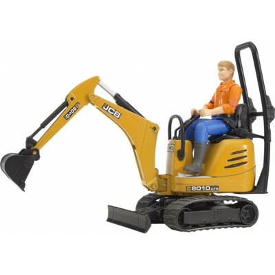 Bruder 62002 Mikrorýpadlo JCB 8010 CTS a figúrka stavebného robotníka 1:16