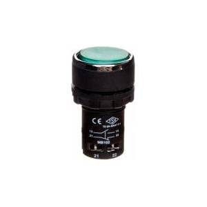 Emas elektotechnik Control button monoblock, indoor, unstable, 1NO+1NC, green T0-MB102DY