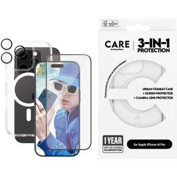CARE by PanzerGlass® Комплект CARE by PanzerGlass за iPhone 16 Pro, Bundle, Flagship, 3in1, MagSafe