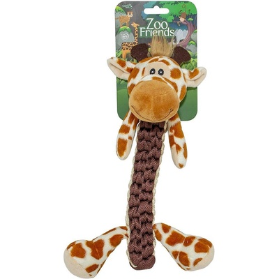 Duvo Plus Zoo Friends Velboa - Плюшена играчка за кучета във форма на жираф, 32Х22Х11, 5 см